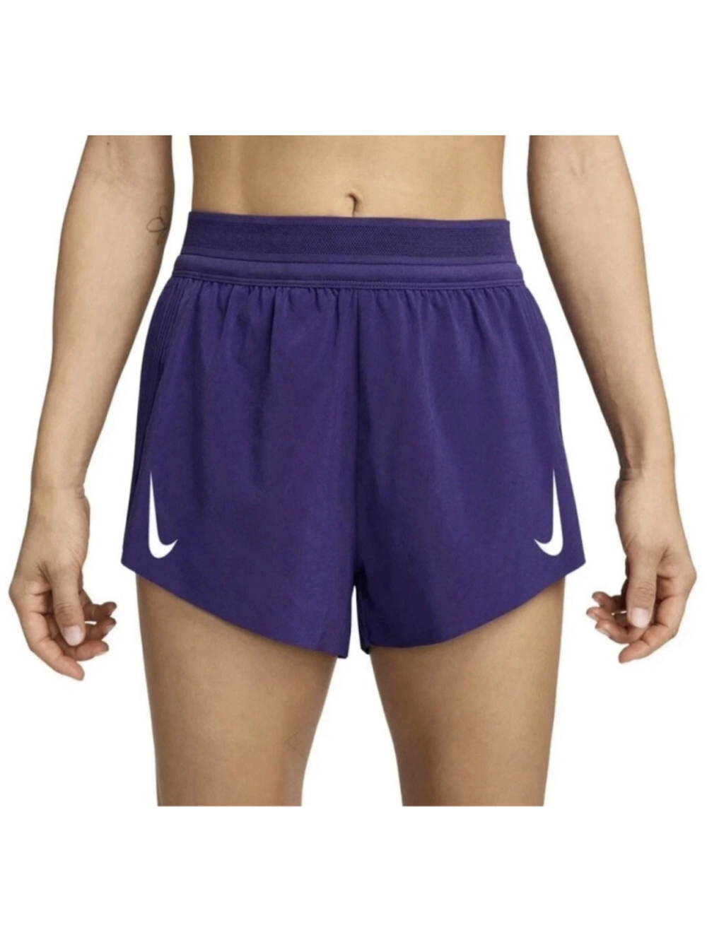 NIKE Dri-FIT ADV Aeroswift Running Shorts Womens Sz Large Purple FN2328-547
